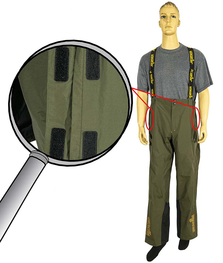 Брюки костюма Norfin Scandic 2 з кишенею із захисним клапаном та подвійною липучкою