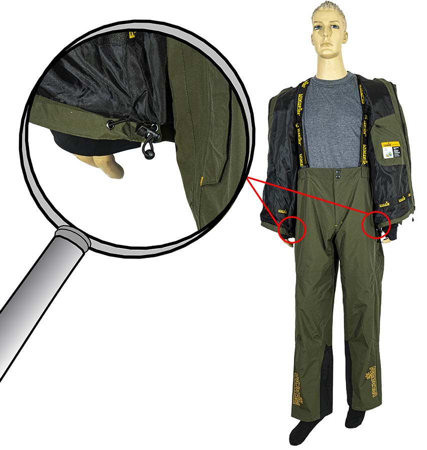 Куртка костюма Norfin Scandic 2 з прогумованою утяжкою та двома фіксаторами, розташованими з боків