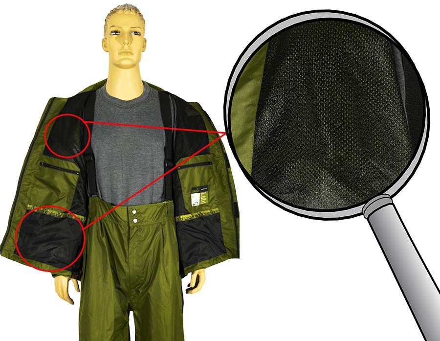 Внутренний карман-сеточка куртки костюма Norfin Shell
