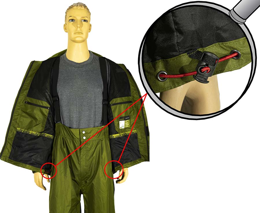 Куртка костюма всесезонного Норфін Шел з гумовими шнурами та пружними фіксаторами