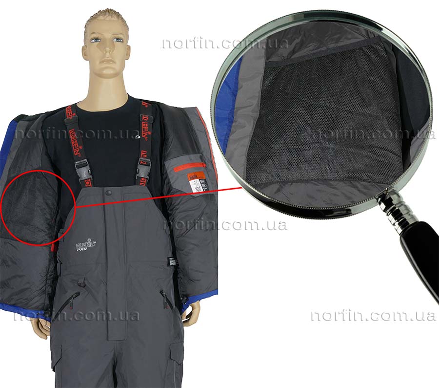сіточка на правій стороні куртки Norfin Verity Pro Blue
